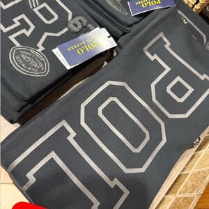 Polo by Ralph Lauren RL67 Black and Gray Logo scarf….$90 Each